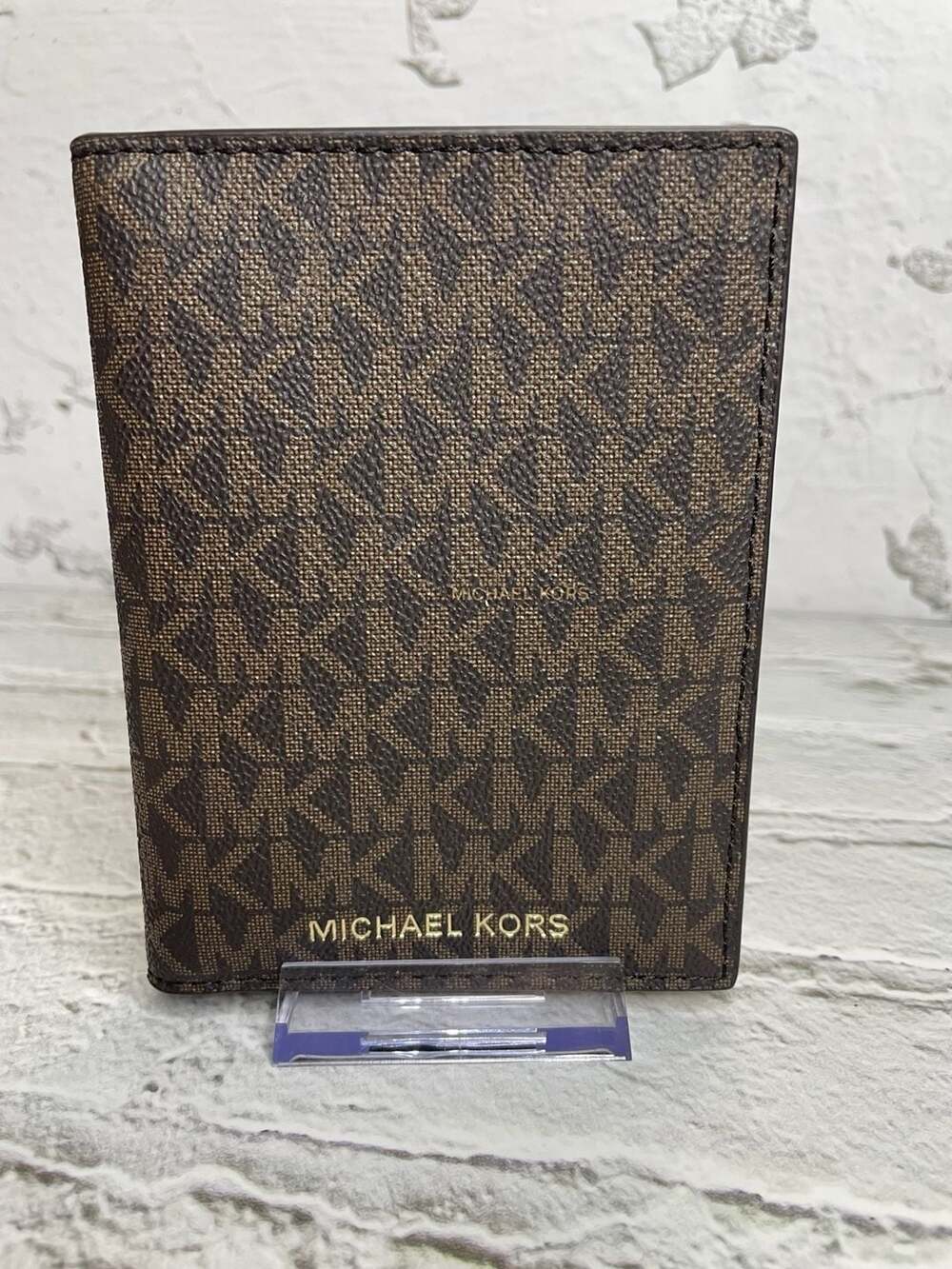 Michael Kors Jet Set Travel Passport Holder Wallet in Signature Brown